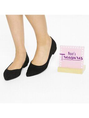 Michael By Michael Shannon SINDY Black Beaded Pointed Toe Slip On Flat Shoe Sz 7